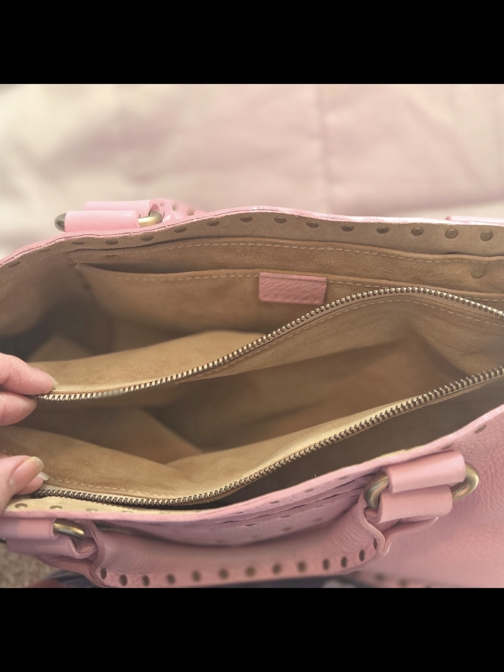 Celine Boogie Pink Leather With Gold Stud  Tote Handbag - Picture 11 of 16